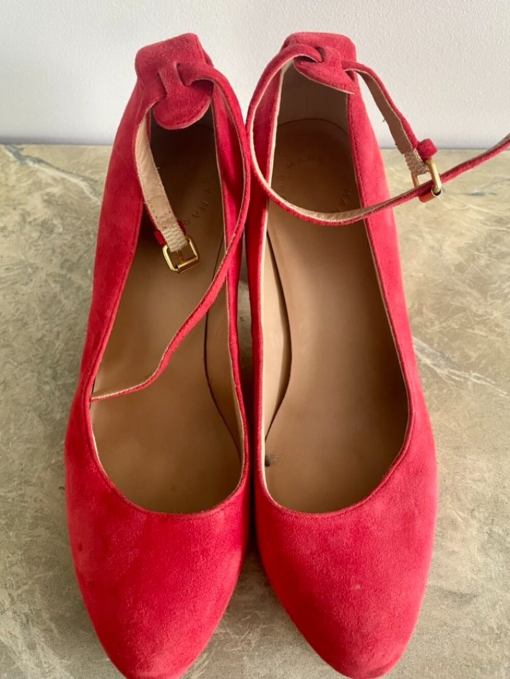 VINTAGE MARC BY MARC JACOBS RED SUEDE MARY JANE STRAP HEEL SHOES – EU 37